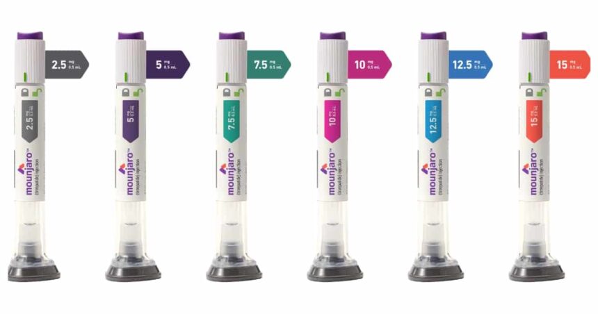 Six Mounjaro dose pens